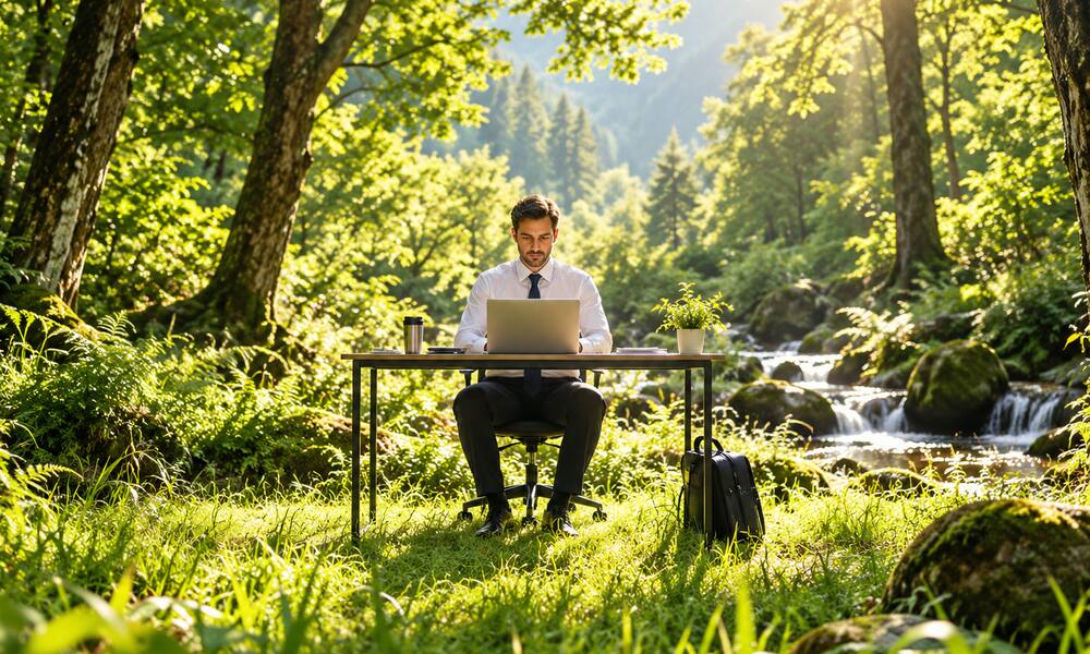 working in the forest